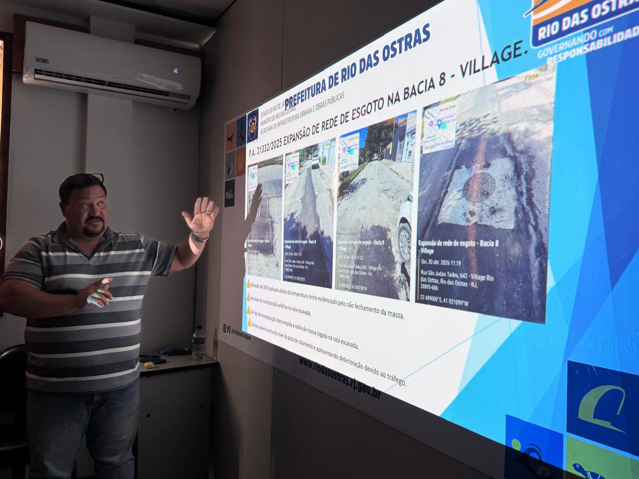 Rio das Ostras cobra soluções definitivas da Rio+Saneamento para problemas nas obras