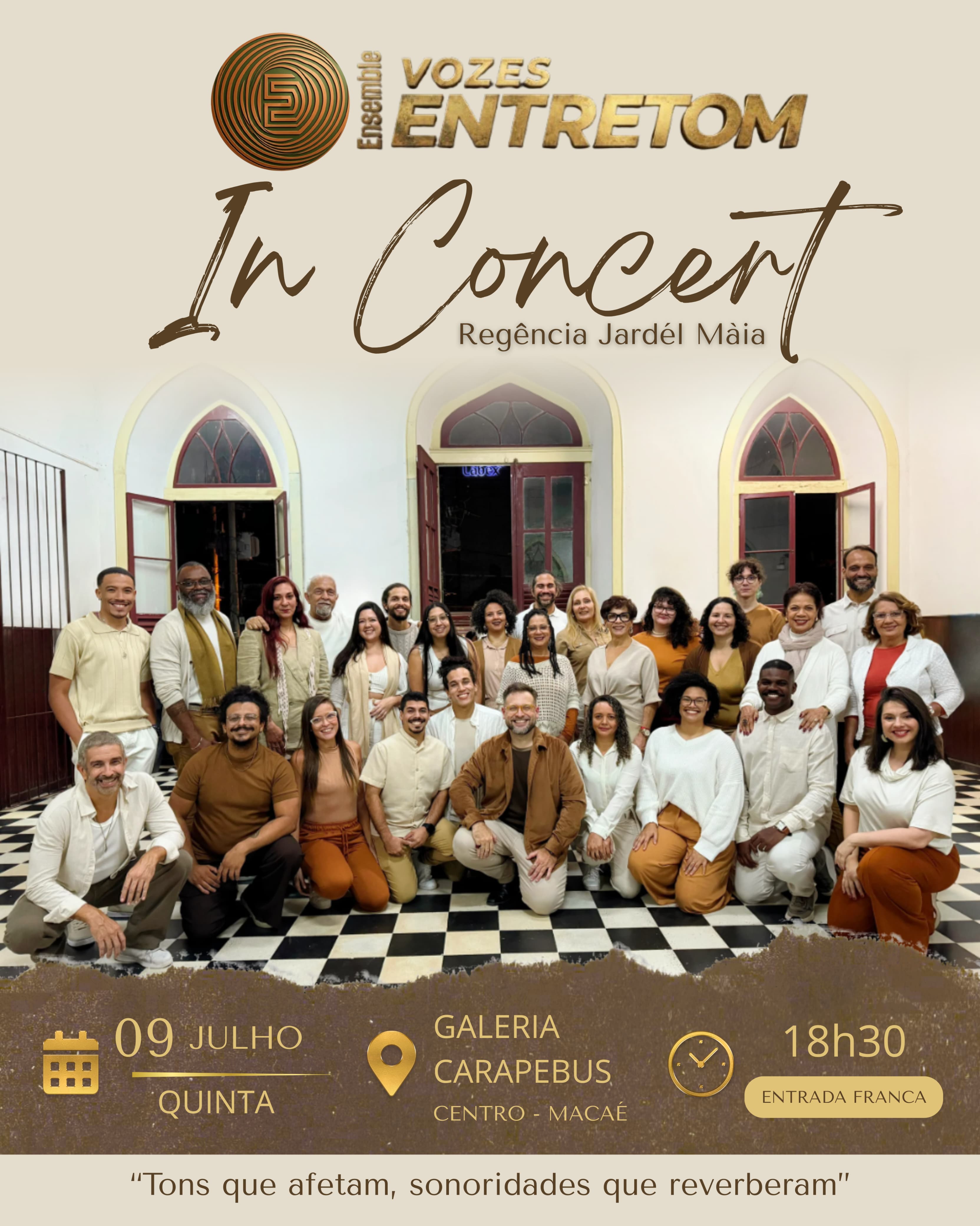 ‘Ensemble Vozes Entretom In Concert’ faz happy hour nesta quinta