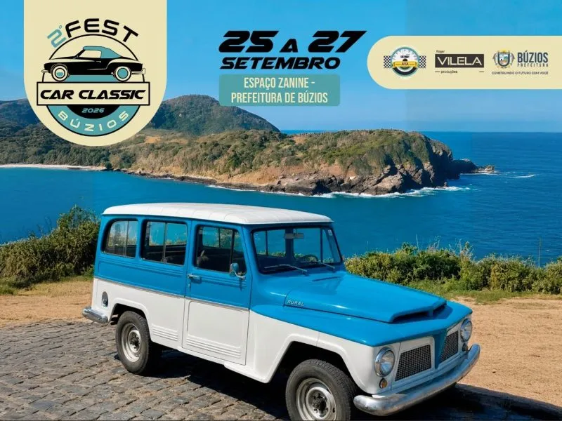 Búzios recebe 2º Fest Car Classic com mais de 250 veículos antigos e programação musical