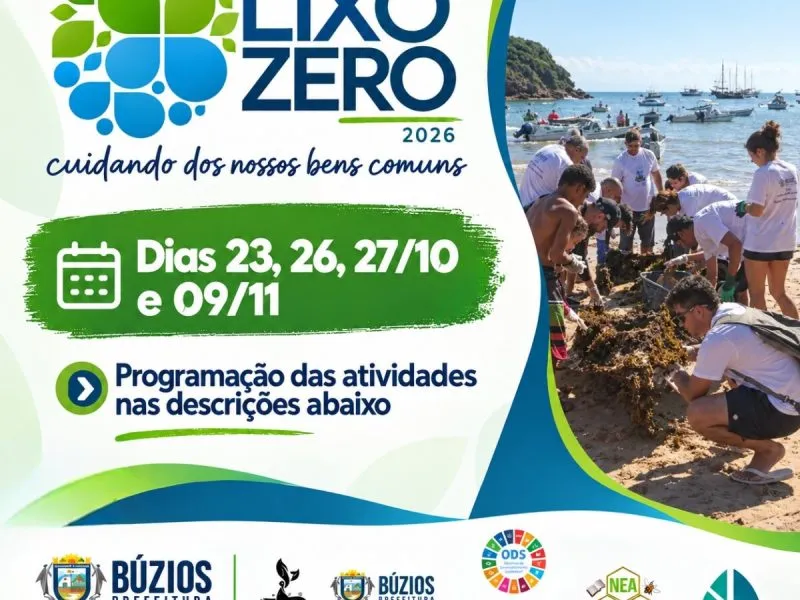 Prefeitura de Búzios promove ações de educação ambiental durante a Semana Lixo Zero 2026